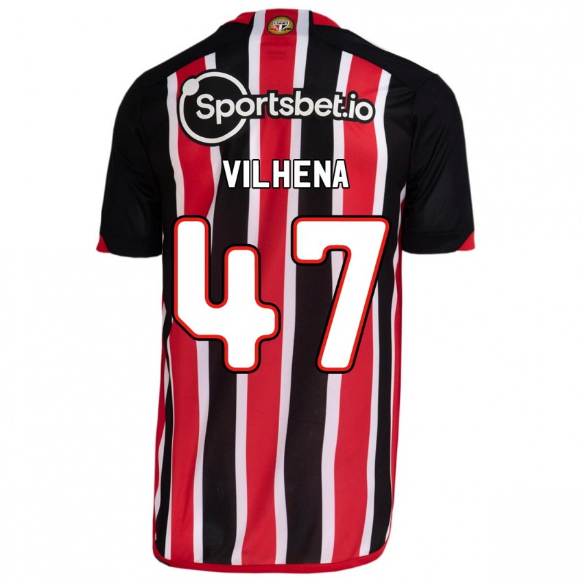 Herren Pedro Vilhena #47 Blau Rot Auswärtstrikot Trikot 2023/24 T-Shirt Belgien