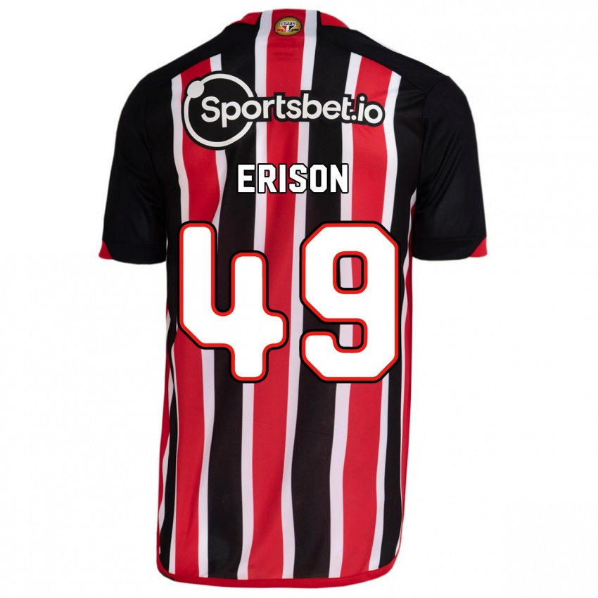 Herren Erison #49 Blau Rot Auswärtstrikot Trikot 2023/24 T-Shirt Belgien