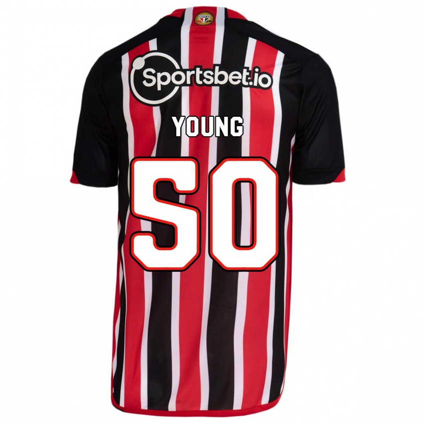 Herren Young #50 Blau Rot Auswärtstrikot Trikot 2023/24 T-Shirt Belgien