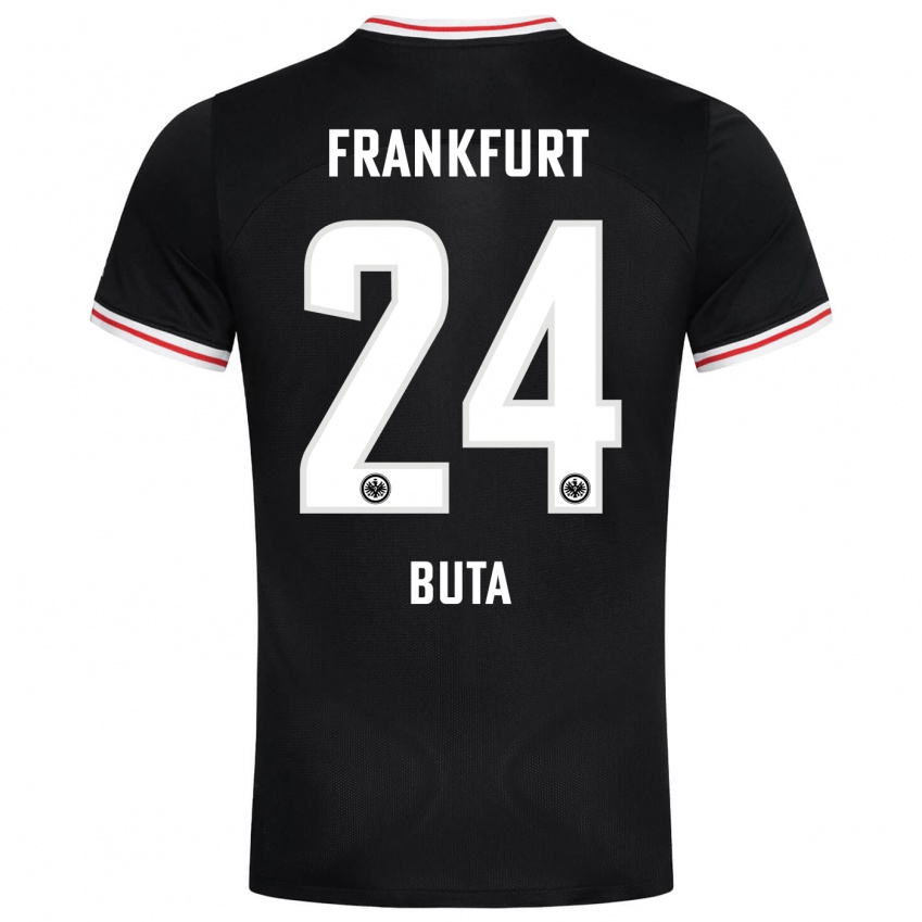 Herren Aurélio Buta #24 Schwarz Auswärtstrikot Trikot 2023/24 T-Shirt Belgien