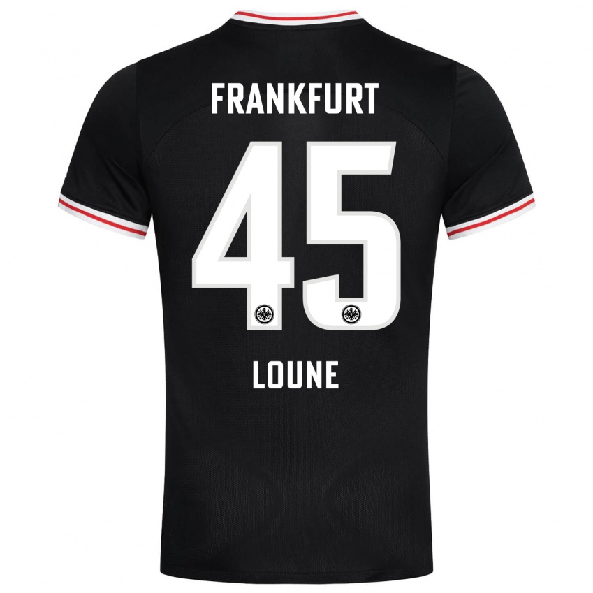 Herren Mehdi Loune #45 Schwarz Auswärtstrikot Trikot 2023/24 T-Shirt Belgien