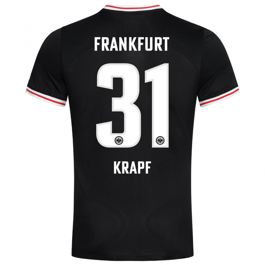 Herren Maximilian Krapf #31 Schwarz Auswärtstrikot Trikot 2023/24 T-Shirt Belgien