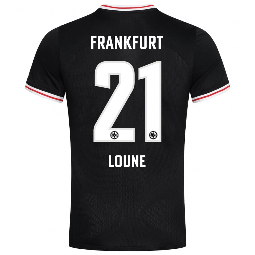 Herren Adam Loune #21 Schwarz Auswärtstrikot Trikot 2023/24 T-Shirt Belgien