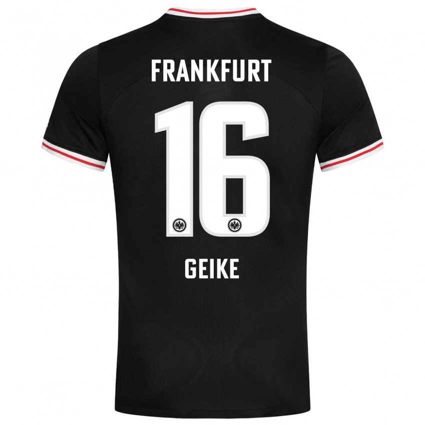 Herren Jonah Geike #16 Schwarz Auswärtstrikot Trikot 2023/24 T-Shirt Belgien