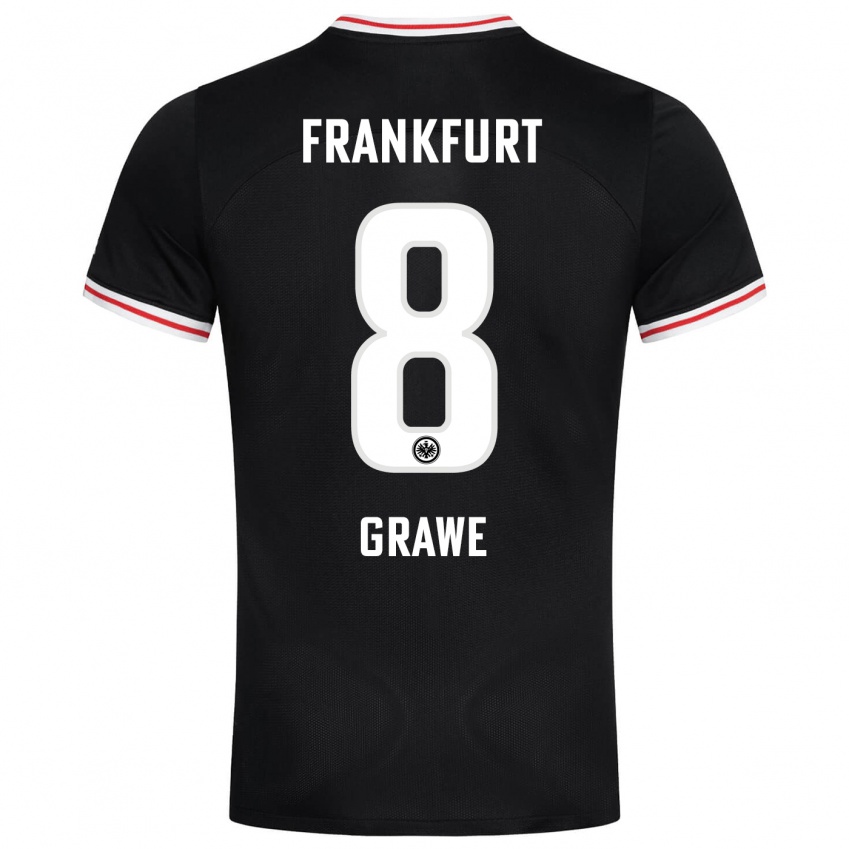 Herren Lisanne Gräwe #8 Schwarz Auswärtstrikot Trikot 2023/24 T-Shirt Belgien