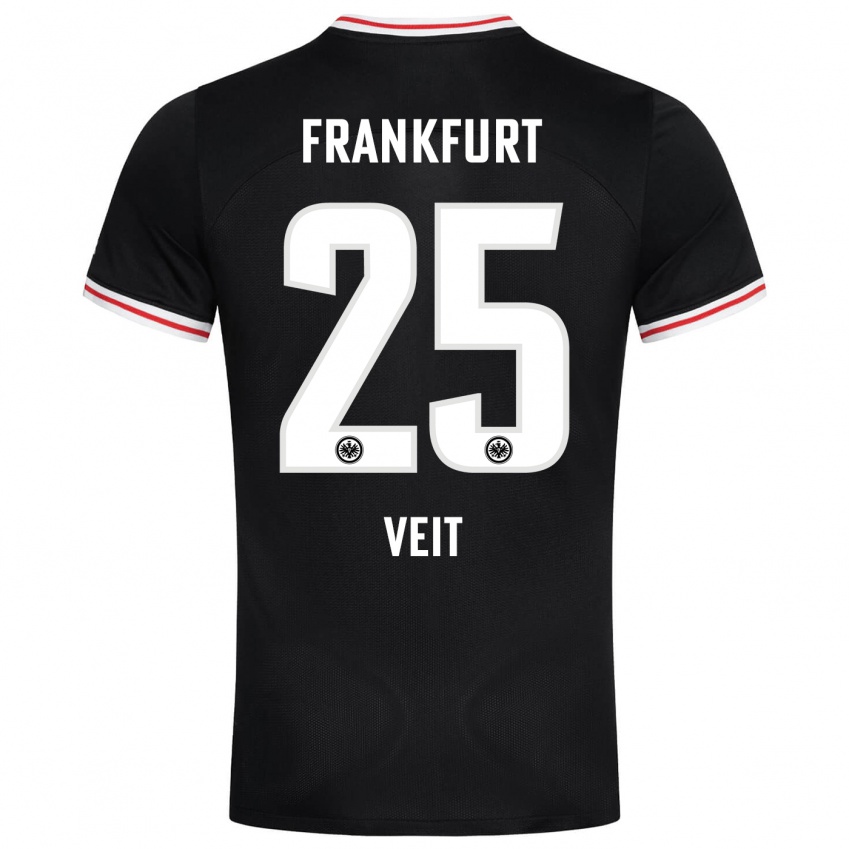 Herren Jella Veit #25 Schwarz Auswärtstrikot Trikot 2023/24 T-Shirt Belgien