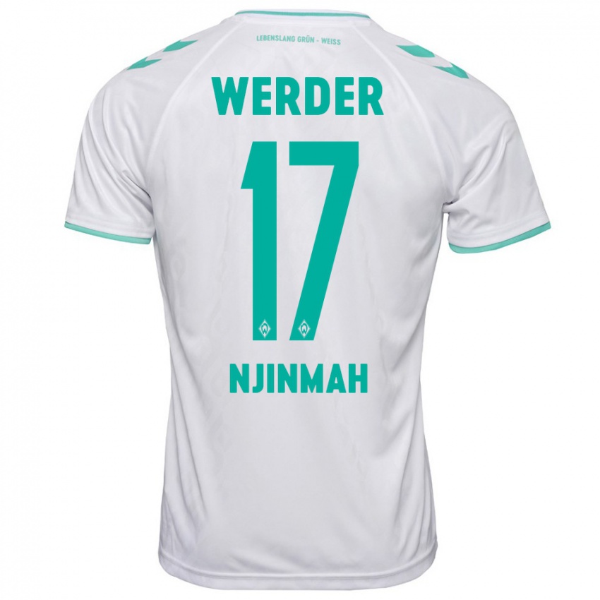 Herren Justin Njinmah #17 Weiß Auswärtstrikot Trikot 2023/24 T-Shirt Belgien