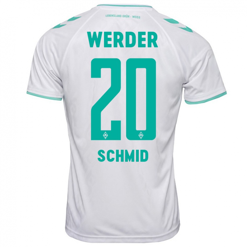 Herren Romano Schmid #20 Weiß Auswärtstrikot Trikot 2023/24 T-Shirt Belgien