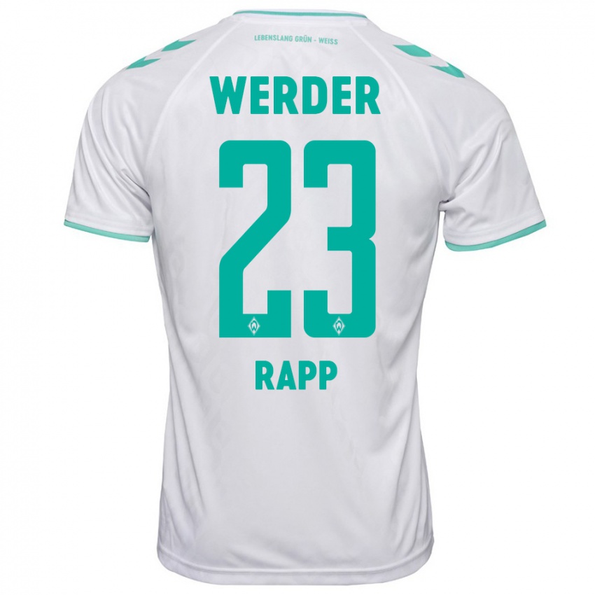 Herren Nicolai Rapp #23 Weiß Auswärtstrikot Trikot 2023/24 T-Shirt Belgien