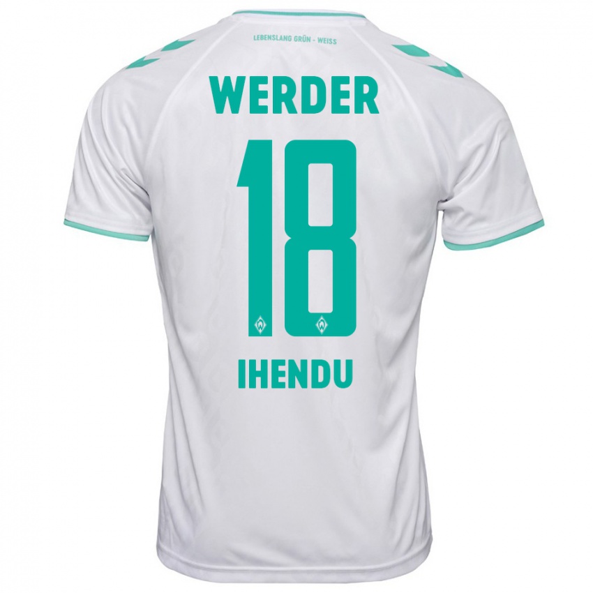 Herren Daniel Ihendu #18 Weiß Auswärtstrikot Trikot 2023/24 T-Shirt Belgien