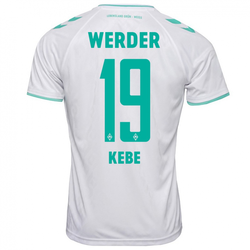 Herren David Kébé #19 Weiß Auswärtstrikot Trikot 2023/24 T-Shirt Belgien