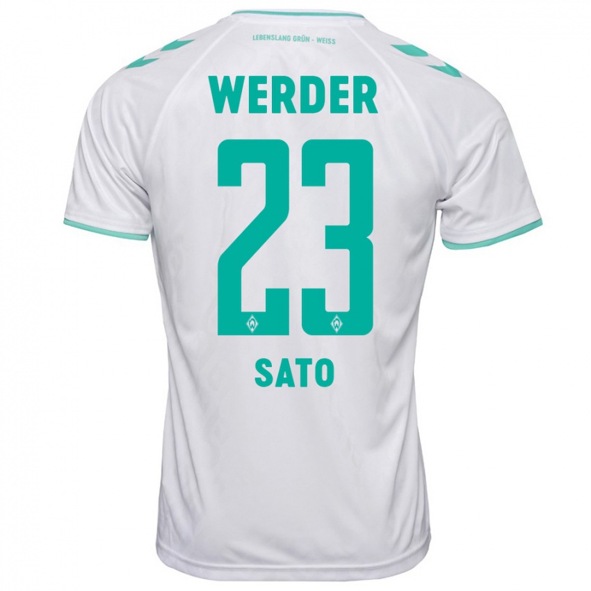Herren Kein Sato #23 Weiß Auswärtstrikot Trikot 2023/24 T-Shirt Belgien