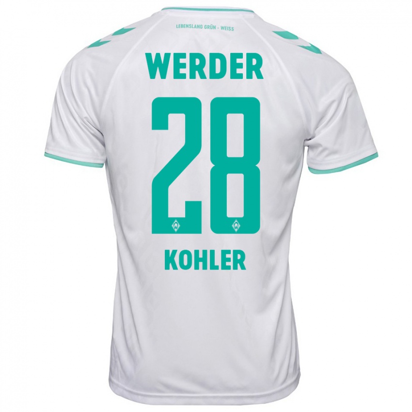 Herren Ethan Kohler #28 Weiß Auswärtstrikot Trikot 2023/24 T-Shirt Belgien