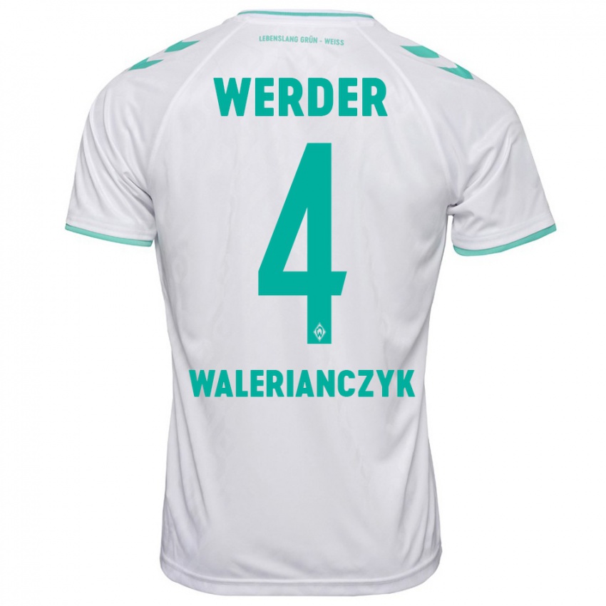 Herren Dennis Walerianczyk #4 Weiß Auswärtstrikot Trikot 2023/24 T-Shirt Belgien
