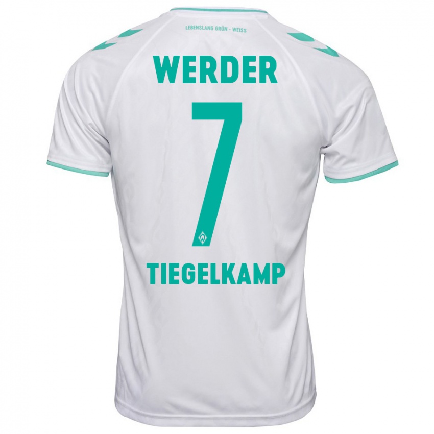 Herren Maximilian Tiegelkamp #7 Weiß Auswärtstrikot Trikot 2023/24 T-Shirt Belgien
