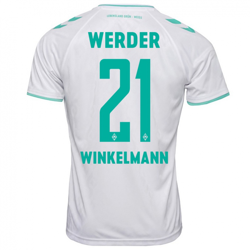 Herren Till Winkelmann #21 Weiß Auswärtstrikot Trikot 2023/24 T-Shirt Belgien