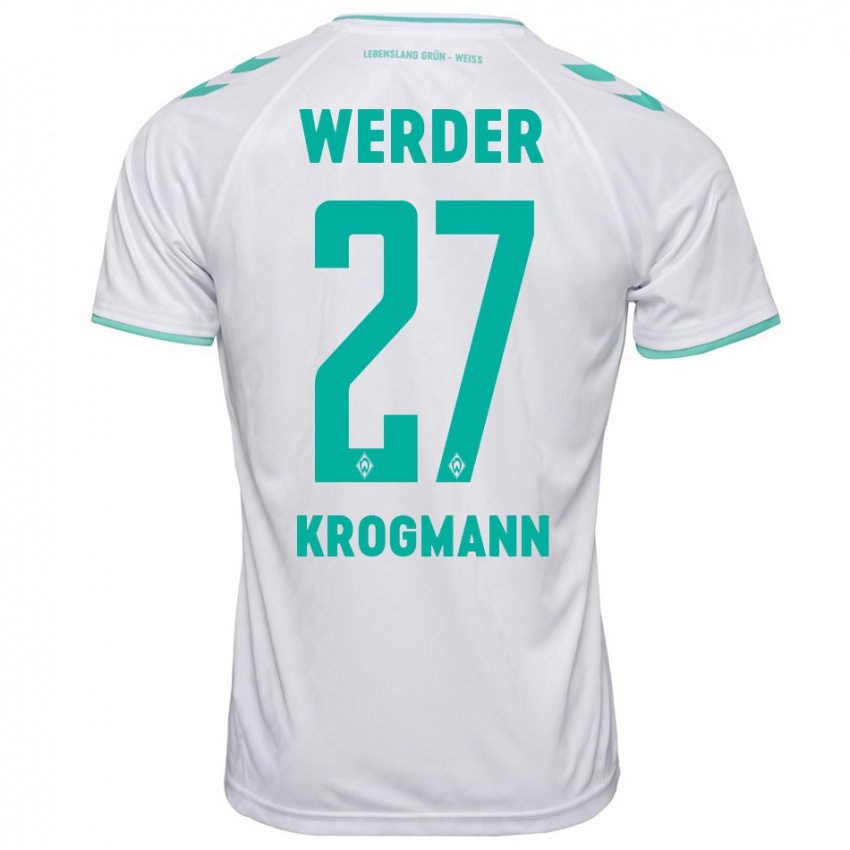 Herren Avid Krogmann #27 Weiß Auswärtstrikot Trikot 2023/24 T-Shirt Belgien