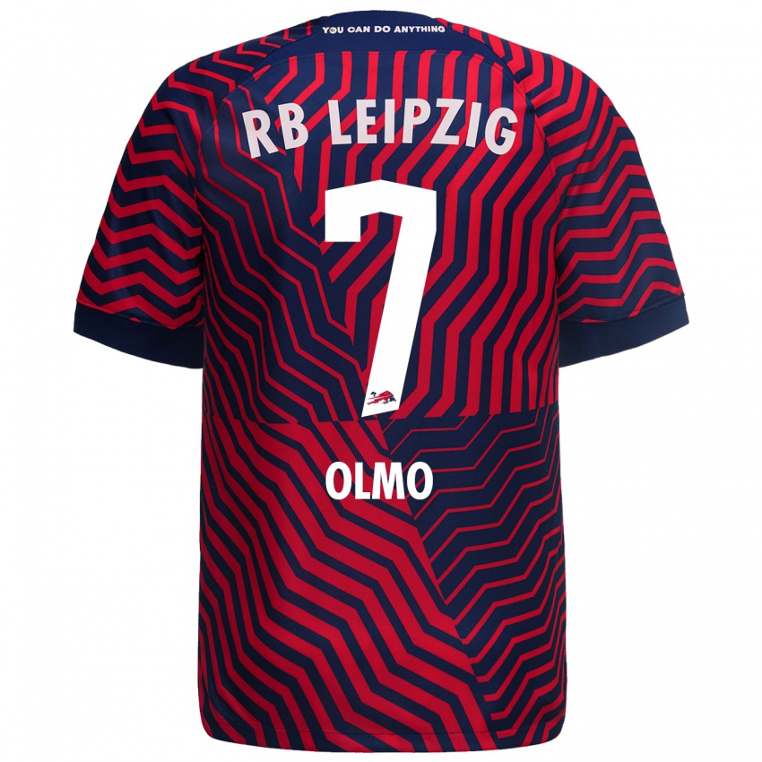 Herren Dani Olmo #7 Blau Rot Auswärtstrikot Trikot 2023/24 T-Shirt Belgien