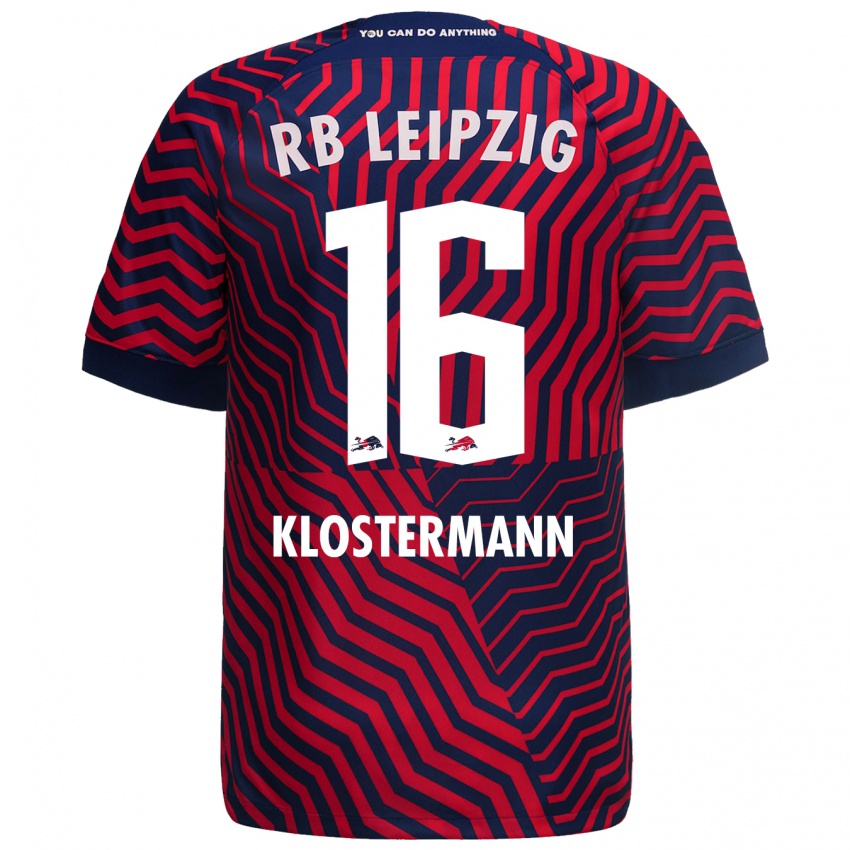 Herren Lukas Klostermann #16 Blau Rot Auswärtstrikot Trikot 2023/24 T-Shirt Belgien