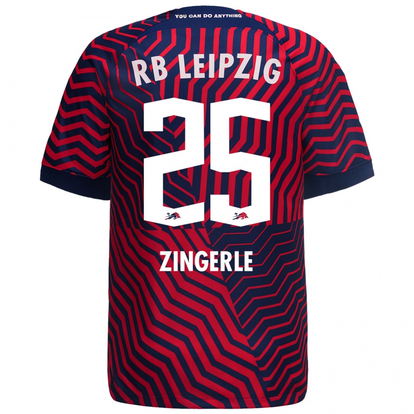 Homme Maillot Leopold Zingerle #25 Bleu Rouge Tenues Extérieur 2023/24 T-Shirt Belgique