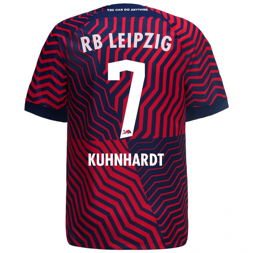Herren Paul Kühnhardt #7 Blau Rot Auswärtstrikot Trikot 2023/24 T-Shirt Belgien