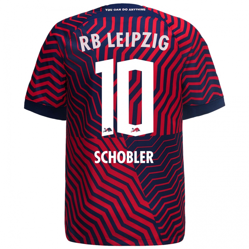 Herren Laurin Schößler #10 Blau Rot Auswärtstrikot Trikot 2023/24 T-Shirt Belgien