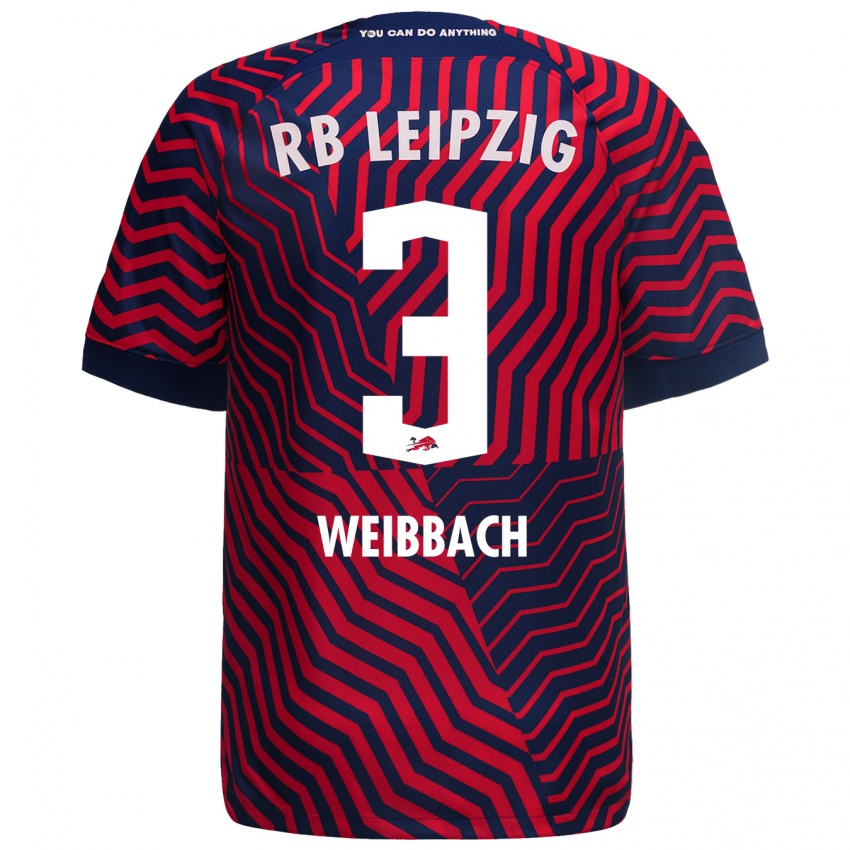 Herren Noah Weißbach #3 Blau Rot Auswärtstrikot Trikot 2023/24 T-Shirt Belgien
