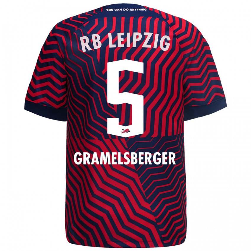 Herren Lennert Gramelsberger #5 Blau Rot Auswärtstrikot Trikot 2023/24 T-Shirt Belgien