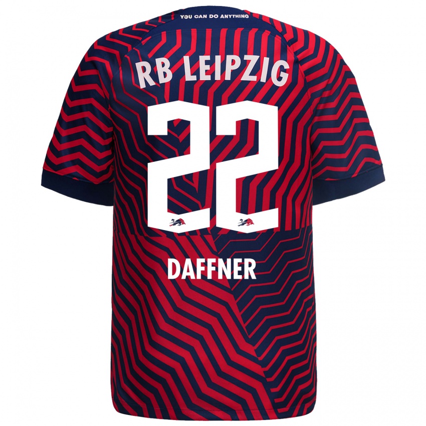 Herren Felix Daffner #22 Blau Rot Auswärtstrikot Trikot 2023/24 T-Shirt Belgien