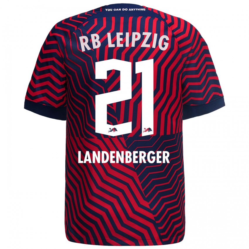 Herren Julia Landenberger #21 Blau Rot Auswärtstrikot Trikot 2023/24 T-Shirt Belgien