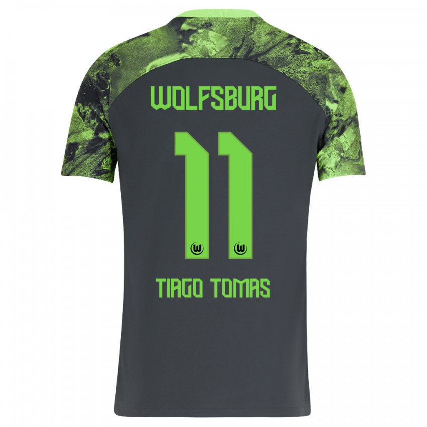 Heren Tiago Tomas #11 Donker Grijs Uitshirt Uittenue 2023/24 T-Shirt België