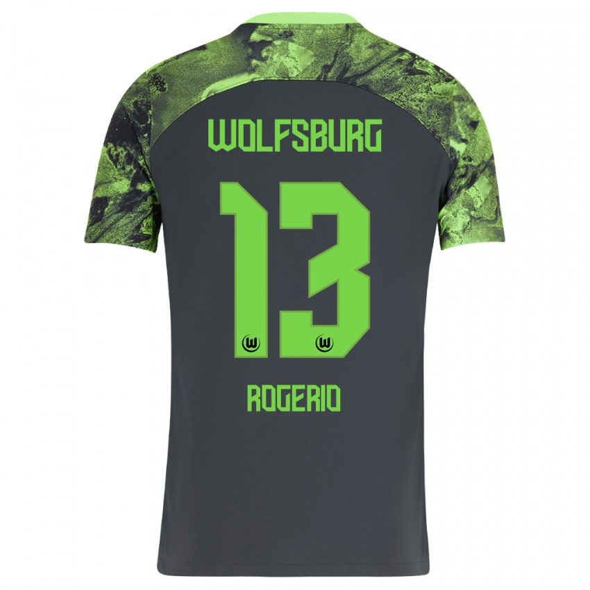 Heren Rogerio #13 Donker Grijs Uitshirt Uittenue 2023/24 T-Shirt België