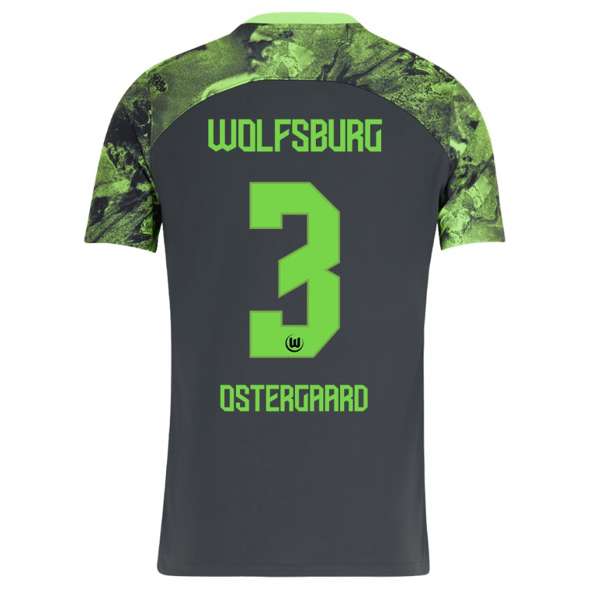 Herren Christian Östergaard #3 Dunkelgrau Auswärtstrikot Trikot 2023/24 T-Shirt Belgien