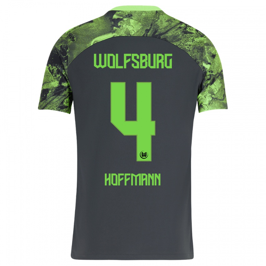 Herren Nils Hoffmann #4 Dunkelgrau Auswärtstrikot Trikot 2023/24 T-Shirt Belgien