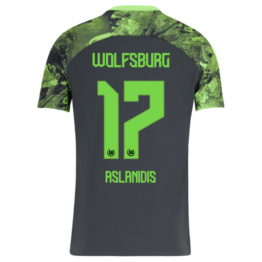 Herren Elijas Aslanidis #17 Dunkelgrau Auswärtstrikot Trikot 2023/24 T-Shirt Belgien
