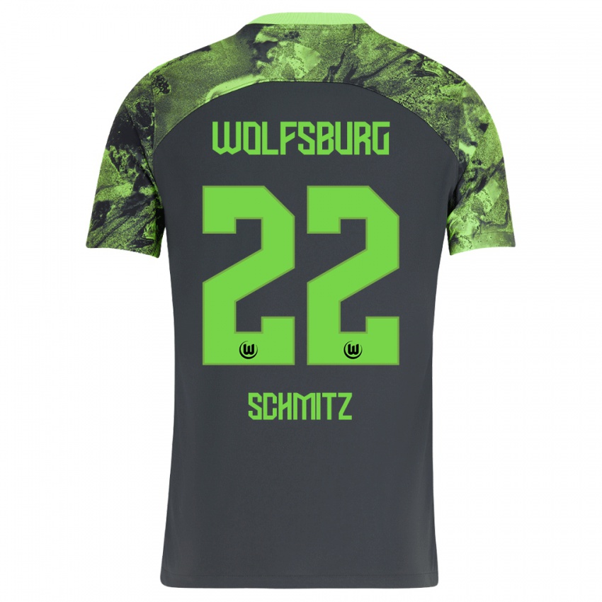 Herren Lisa Schmitz #22 Dunkelgrau Auswärtstrikot Trikot 2023/24 T-Shirt Belgien