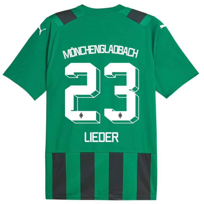 Heren Michel Lieder #23 Zwart Groen Uitshirt Uittenue 2023/24 T-Shirt België