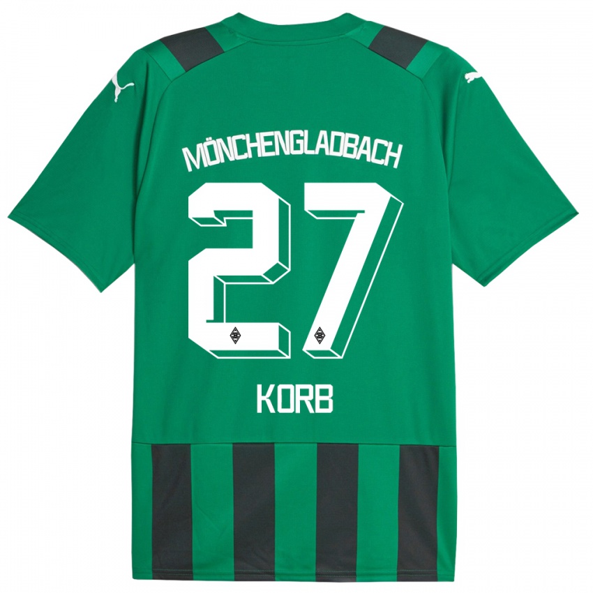 Herren Julian Korb #27 Schwarz Grün Auswärtstrikot Trikot 2023/24 T-Shirt Belgien