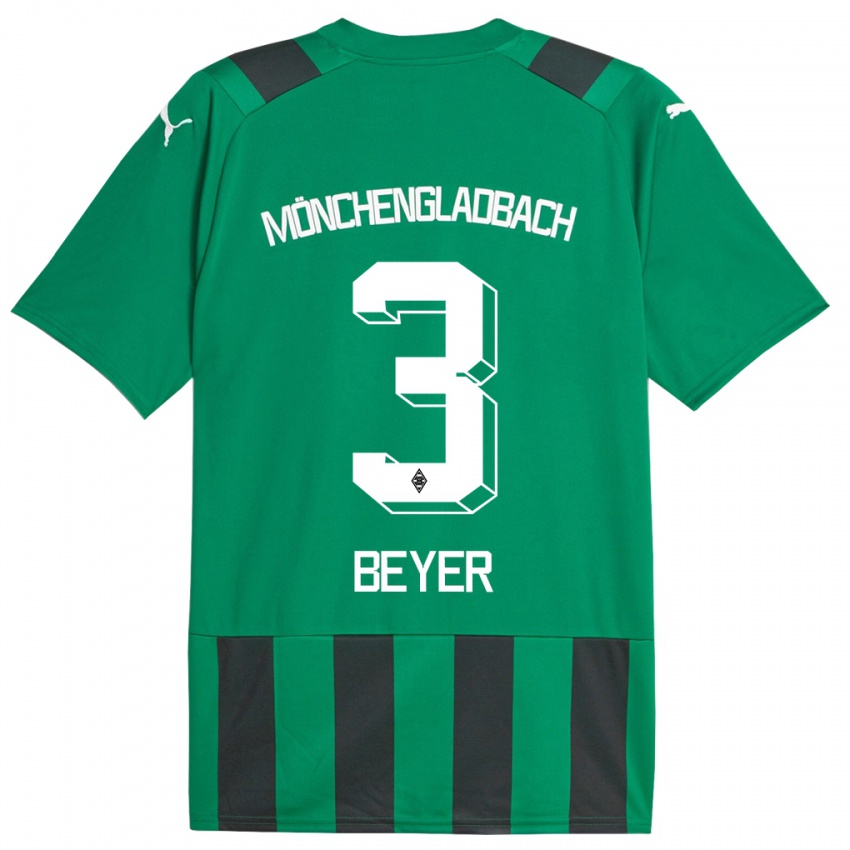 Herren Pia Beyer #3 Schwarz Grün Auswärtstrikot Trikot 2023/24 T-Shirt Belgien