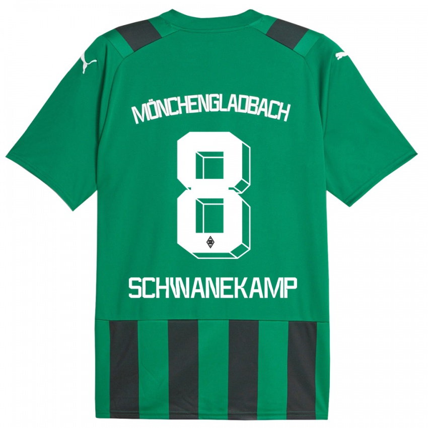 Herren Jana Schwanekamp #8 Schwarz Grün Auswärtstrikot Trikot 2023/24 T-Shirt Belgien