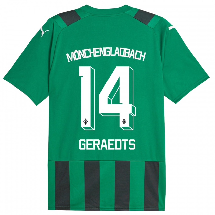 Herren Kelsey Geraedts #14 Schwarz Grün Auswärtstrikot Trikot 2023/24 T-Shirt Belgien
