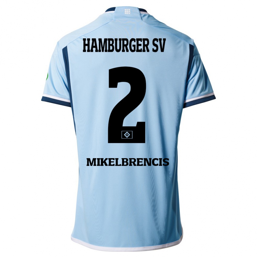 Herren William Mikelbrencis #2 Blau Auswärtstrikot Trikot 2023/24 T-Shirt Belgien