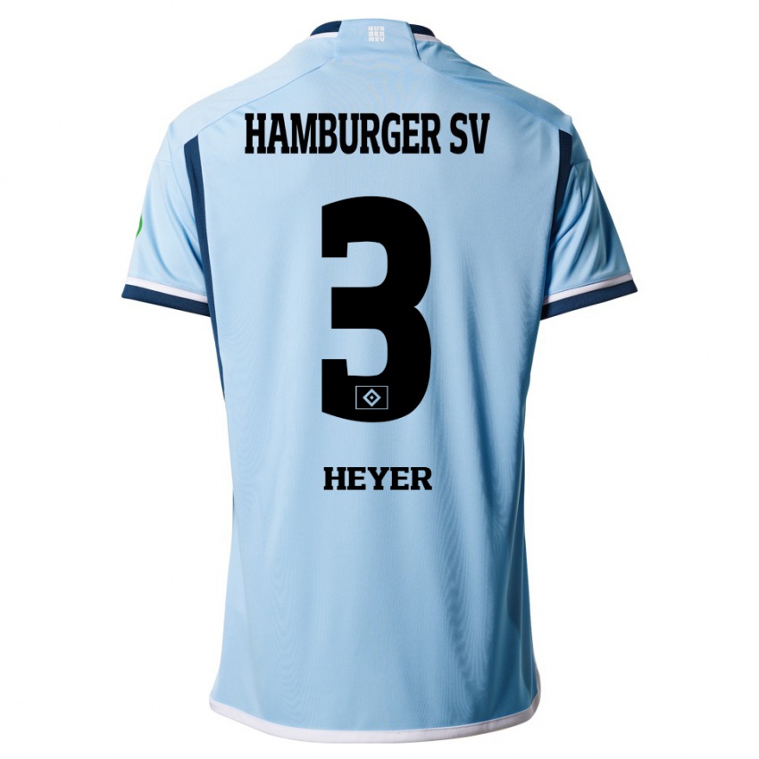 Herren Moritz Heyer #3 Blau Auswärtstrikot Trikot 2023/24 T-Shirt Belgien