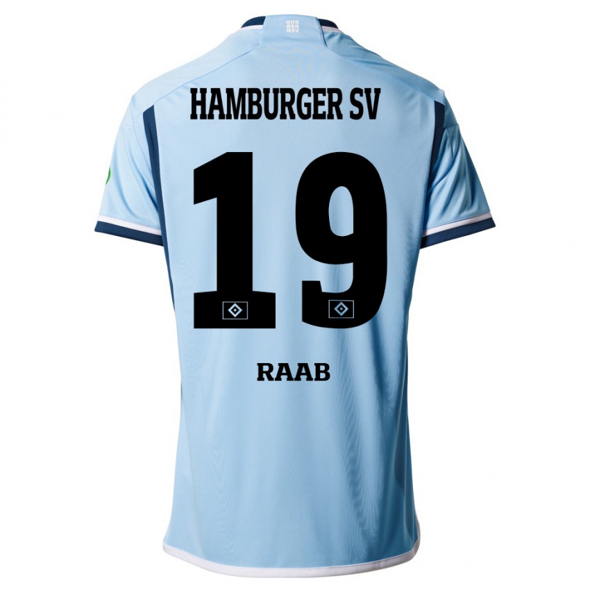 Herren Matheo Raab #19 Blau Auswärtstrikot Trikot 2023/24 T-Shirt Belgien
