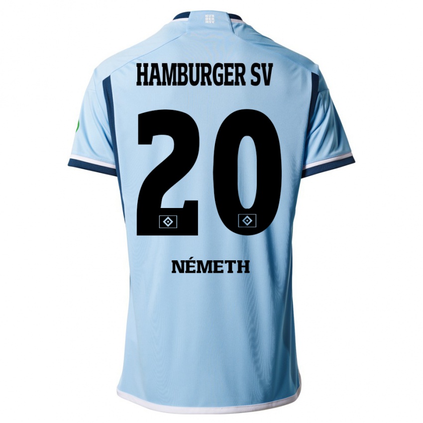 Herren András Németh #20 Blau Auswärtstrikot Trikot 2023/24 T-Shirt Belgien