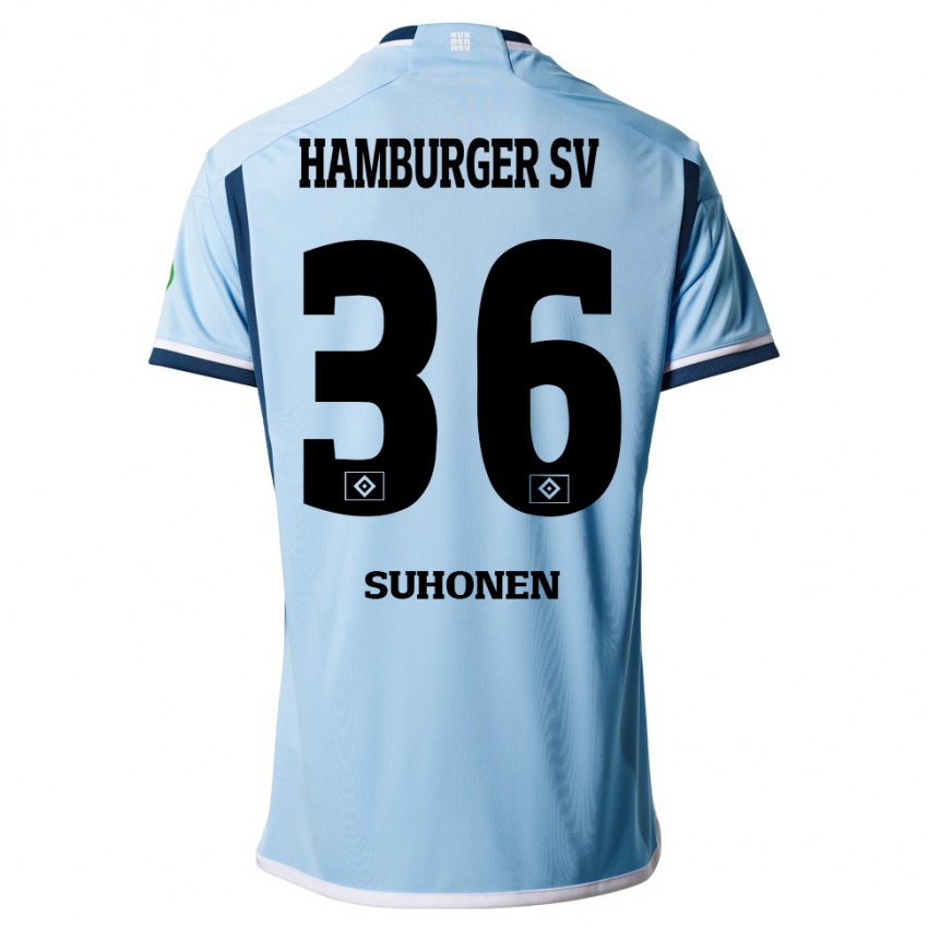 Herren Anssi Suhonen #36 Blau Auswärtstrikot Trikot 2023/24 T-Shirt Belgien