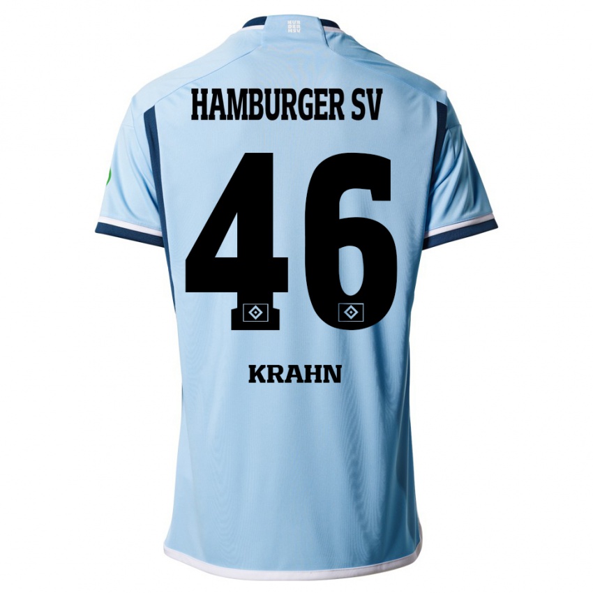 Herren Elijah Krahn #46 Blau Auswärtstrikot Trikot 2023/24 T-Shirt Belgien