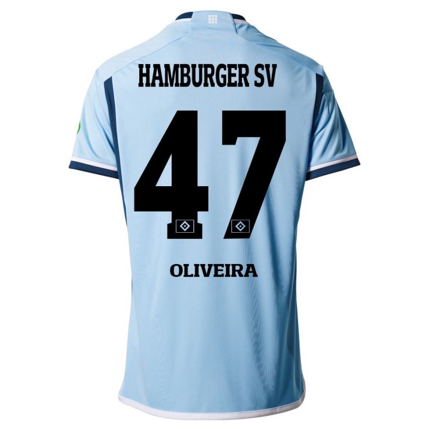 Herren Nicolas Oliveira #47 Blau Auswärtstrikot Trikot 2023/24 T-Shirt Belgien