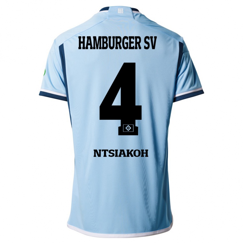 Herren Emmanuel Ntsiakoh #4 Blau Auswärtstrikot Trikot 2023/24 T-Shirt Belgien