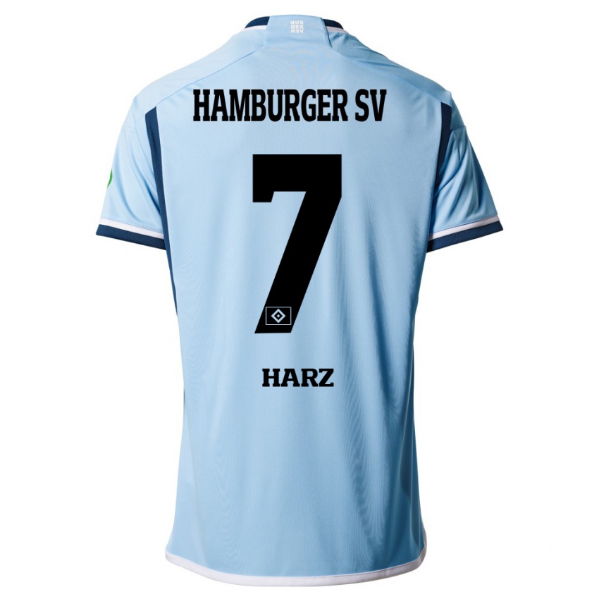 Herren Theo Harz #7 Blau Auswärtstrikot Trikot 2023/24 T-Shirt Belgien